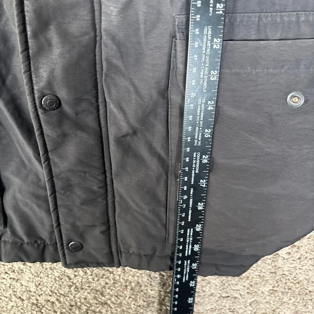 Woolrich Mens Black Field Jacket Parka‎ Detachable Hood Insulated Size XL